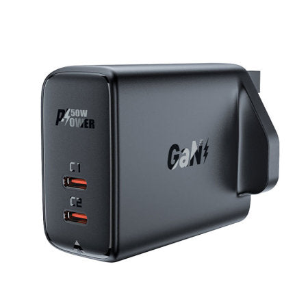 Acefast 50W Dual Usb-C Gan UK Charger