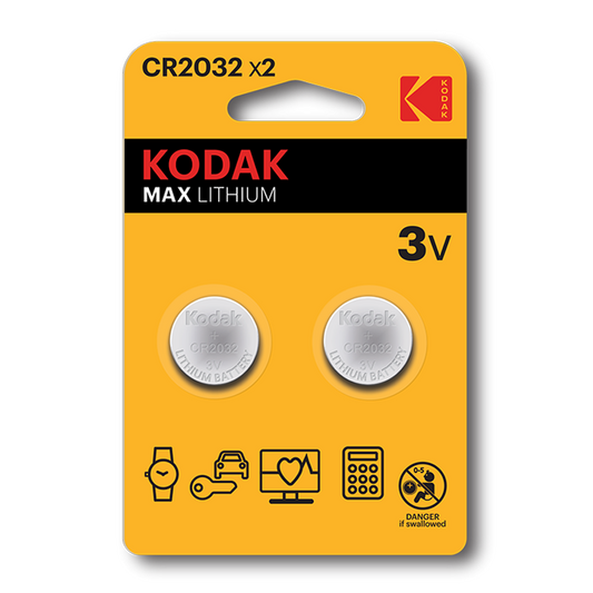 Kodak Max Lithium CR2032 x2 3V Batteries