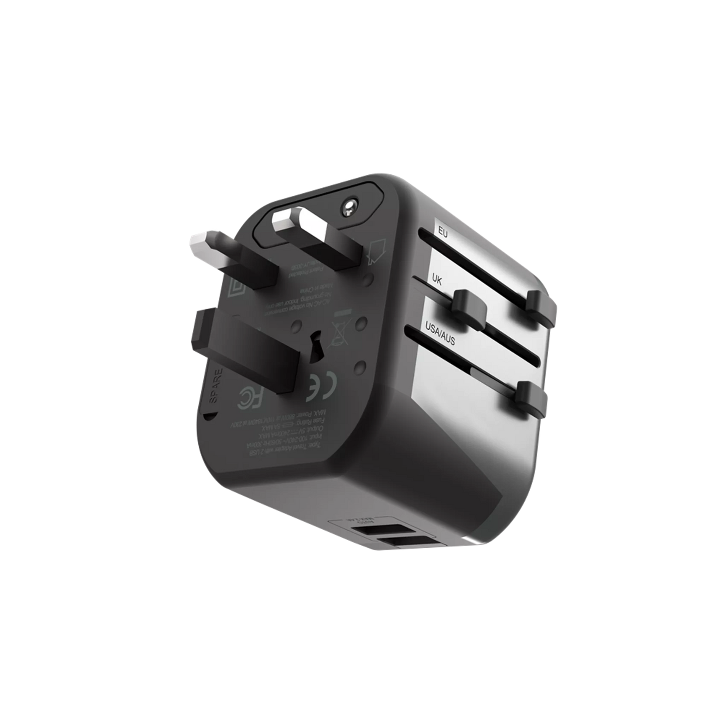 Devia Global Multiple-Function Travel Adapter With 2xUsb