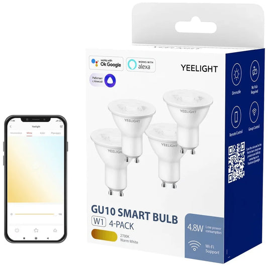 Yeelight GU10 LED Smart Bulb W1 White (Pack of 4)