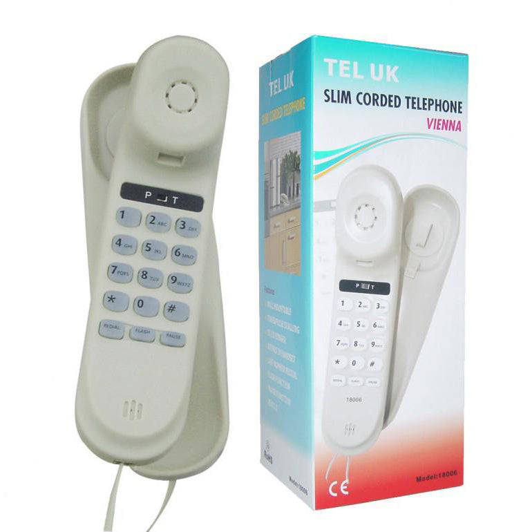 Tel UK Vienna Slim Corded Landline Phone