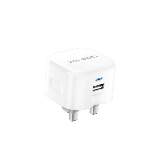 Ven-Dens Usb + Usb-C 3 Pin Fast Charger Plug  20W SP-TC78AC