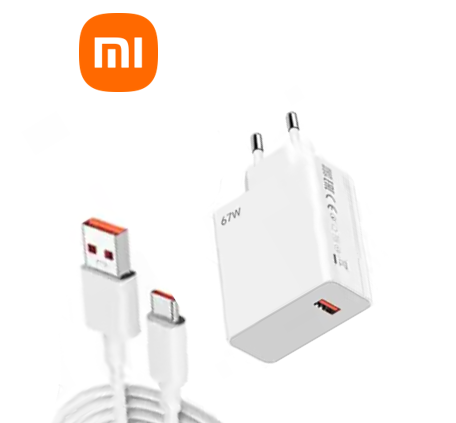 Xiaomi 67W Usb EU Plug + Usb-C Cable (No Box)