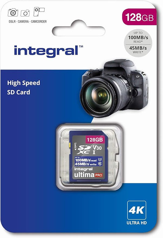 Integral SDXC Premium 128GB Class 10 V30 SD Card