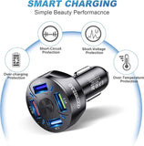 Yewseas 4x Usb Cigarette Lighter 66W Fast Charger