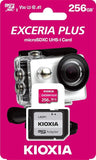 Exceria Plus Kioxia U3 V30 4K 256GB SD Card with Adapter