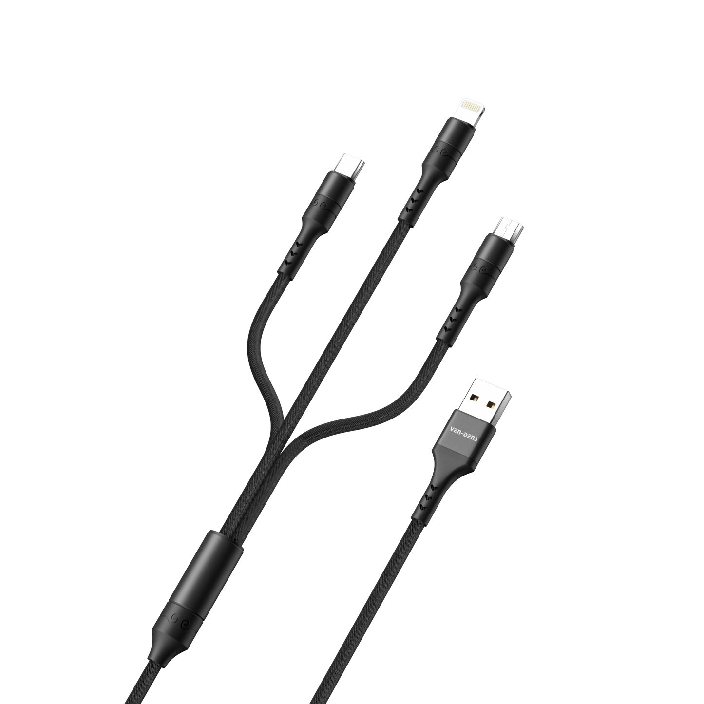 Ven-Dens 3in1 Usb to Micro/Usb-C/IOS 1.2m Cable VD-DCA01