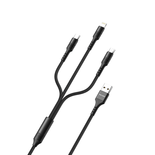 Ven-Dens 3in1 Usb to Micro/Usb-C/IOS 1.2m Cable VD-DCA01