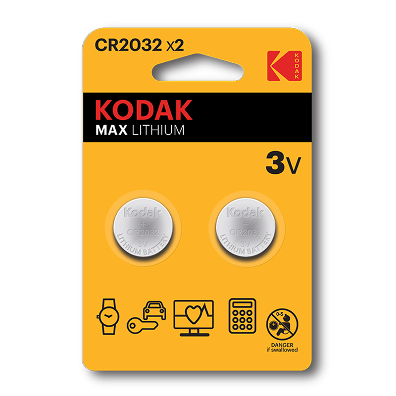 Kodak Max Lithium CR2032 x2 3V Batteries
