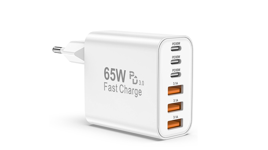 Bstoem Fast Charging 3x Usb + 3xUsb-C 65W EU Plug Adapter