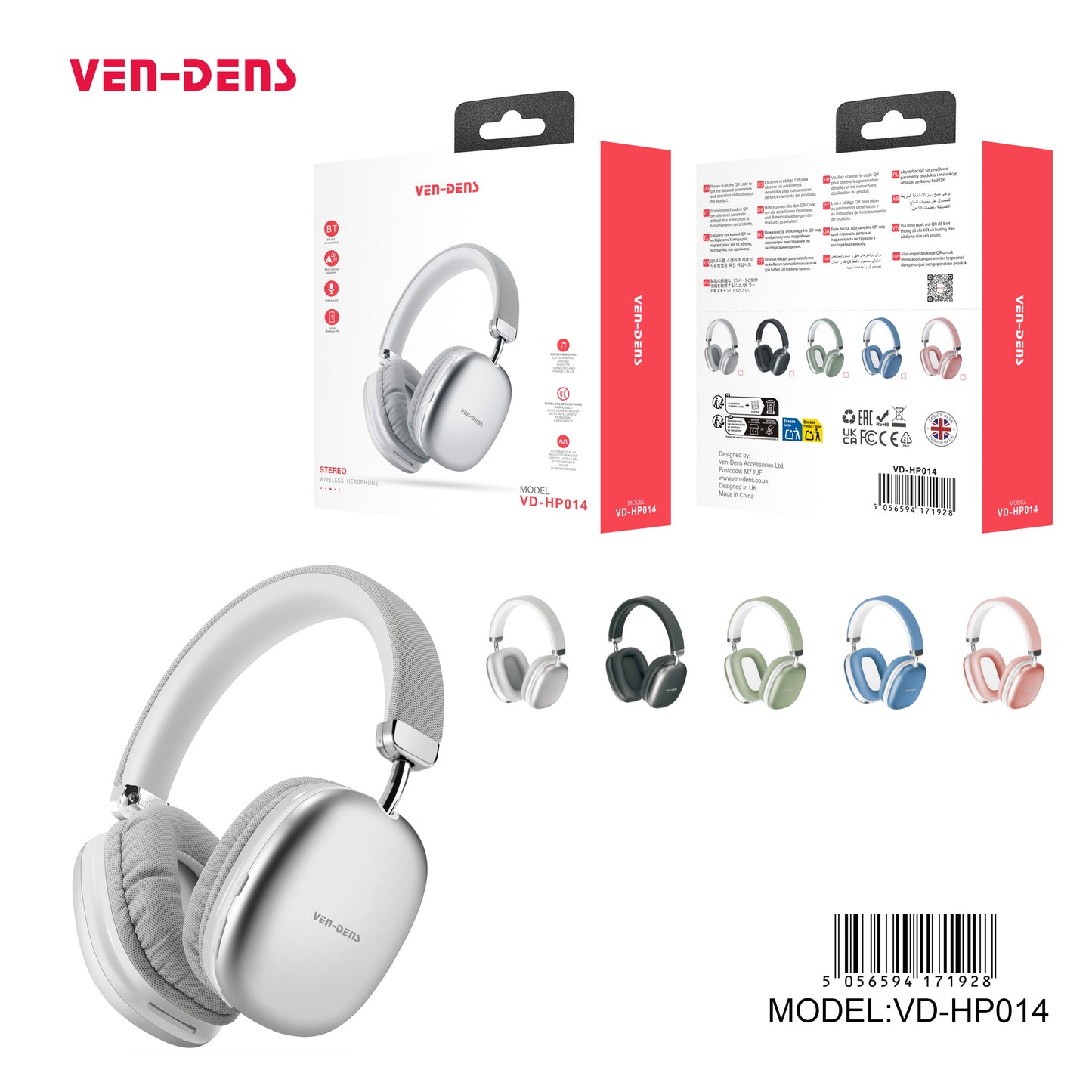 Ven-Dens VD-HP014 ANC Wireless Headphones