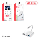 Ven-Dens 3in1 Lightning Card Reader VD-ADP002