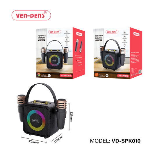Ven-Dens Karaoke Speaker + 2 Microphones VD-SPK010