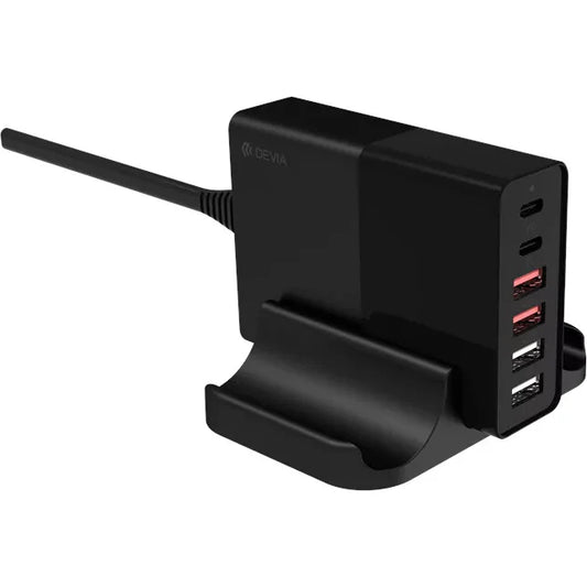 Devia Multi-Port 75W 4xUsb+2xUsb-C Desktop Stand Charger