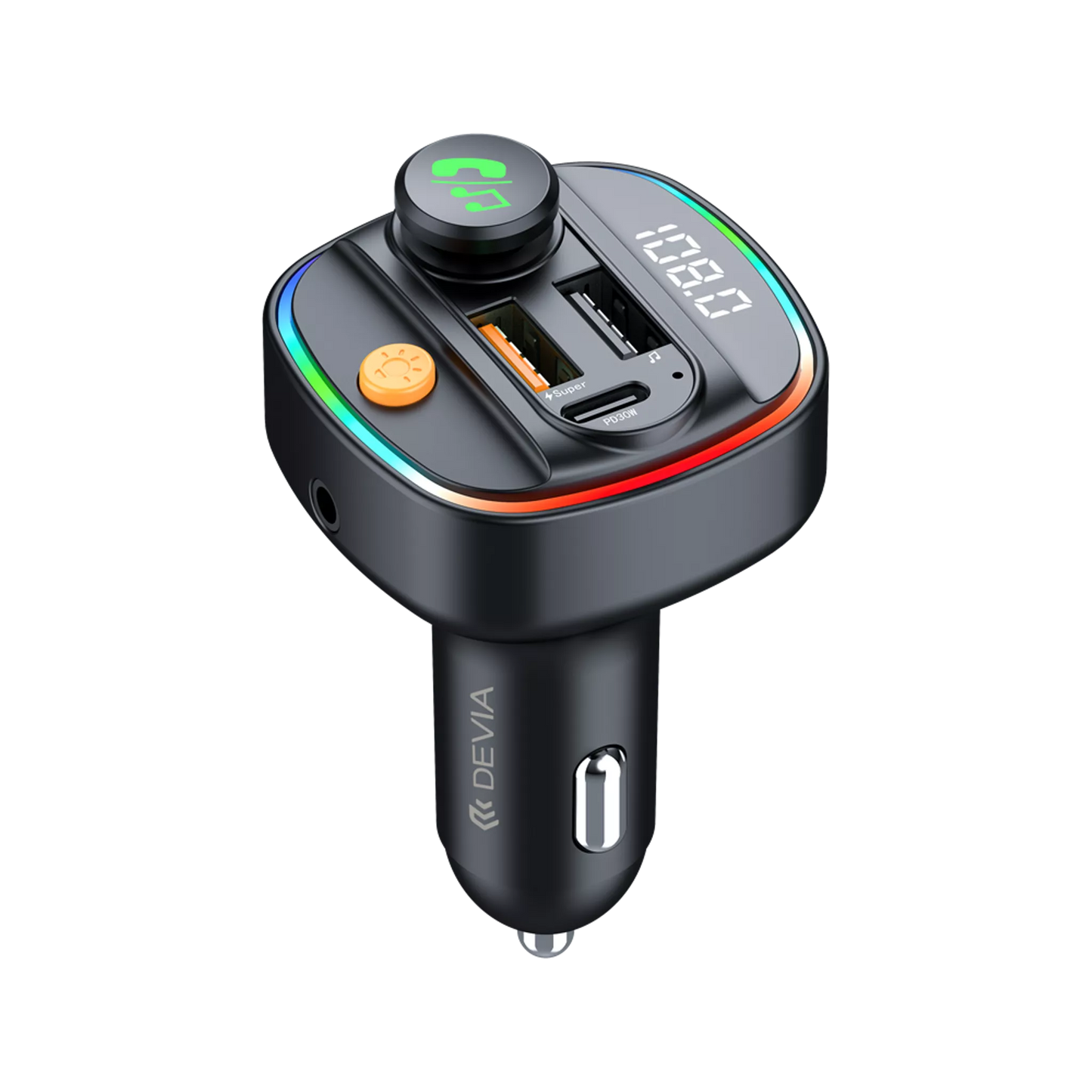 Devia 30W USB-C FM Wireless Bluetooth Transmitter USB Port Car Adapter