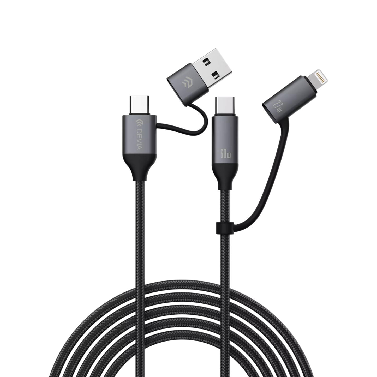 Devia 1.5m 60W & 27W Usb & Usb-C to Lightning & Usb-C Cable