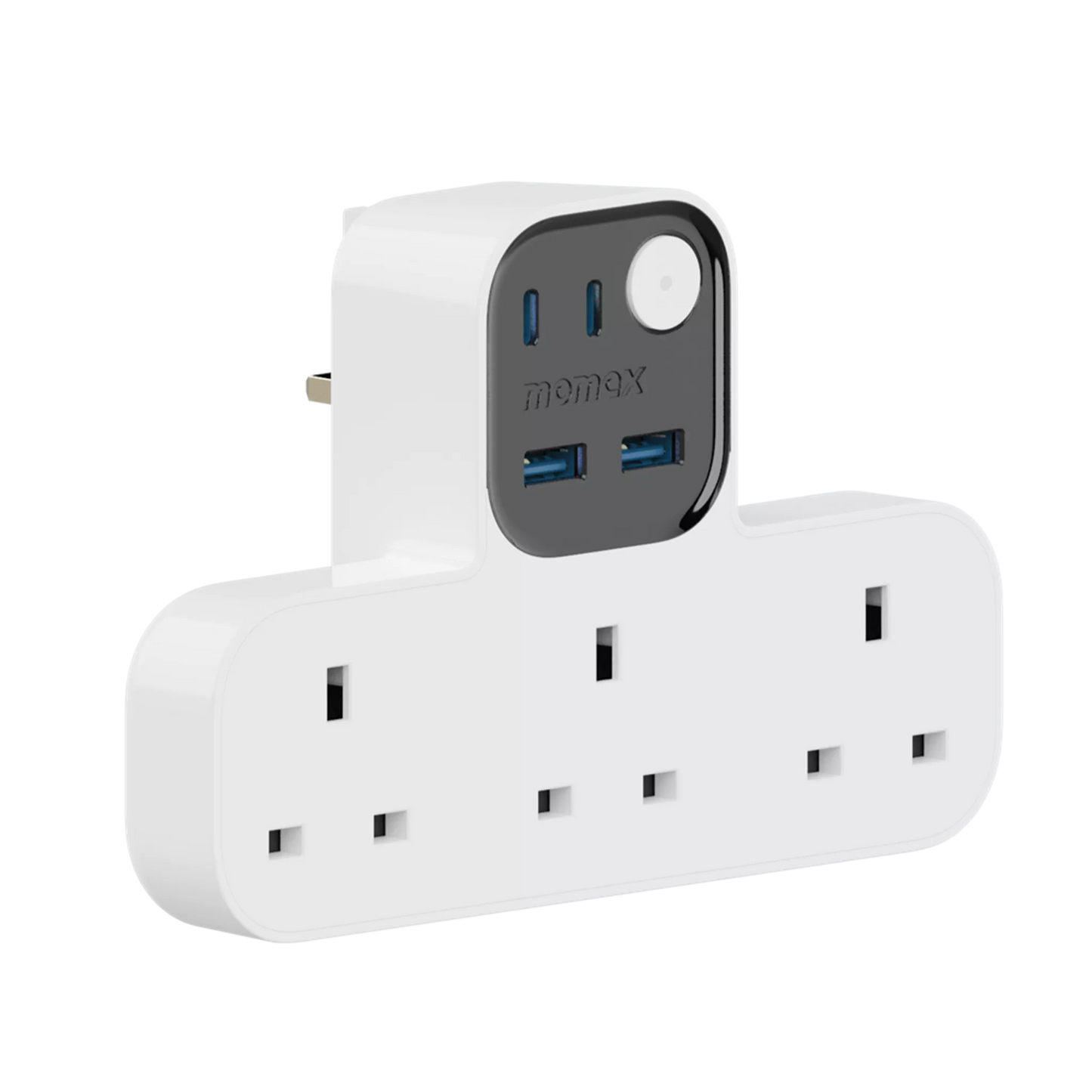 Momax 1-Charge Work Flow 3-Outlet T-Shaped Extension Socket Dual Usb + Dual Usb-C