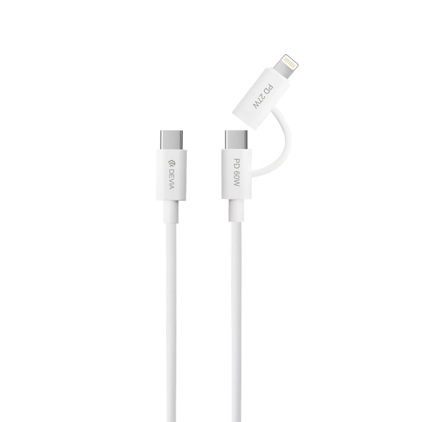 Devia 60W & 27W Usb-c to Lightning & Usb-C 1.2m Cable