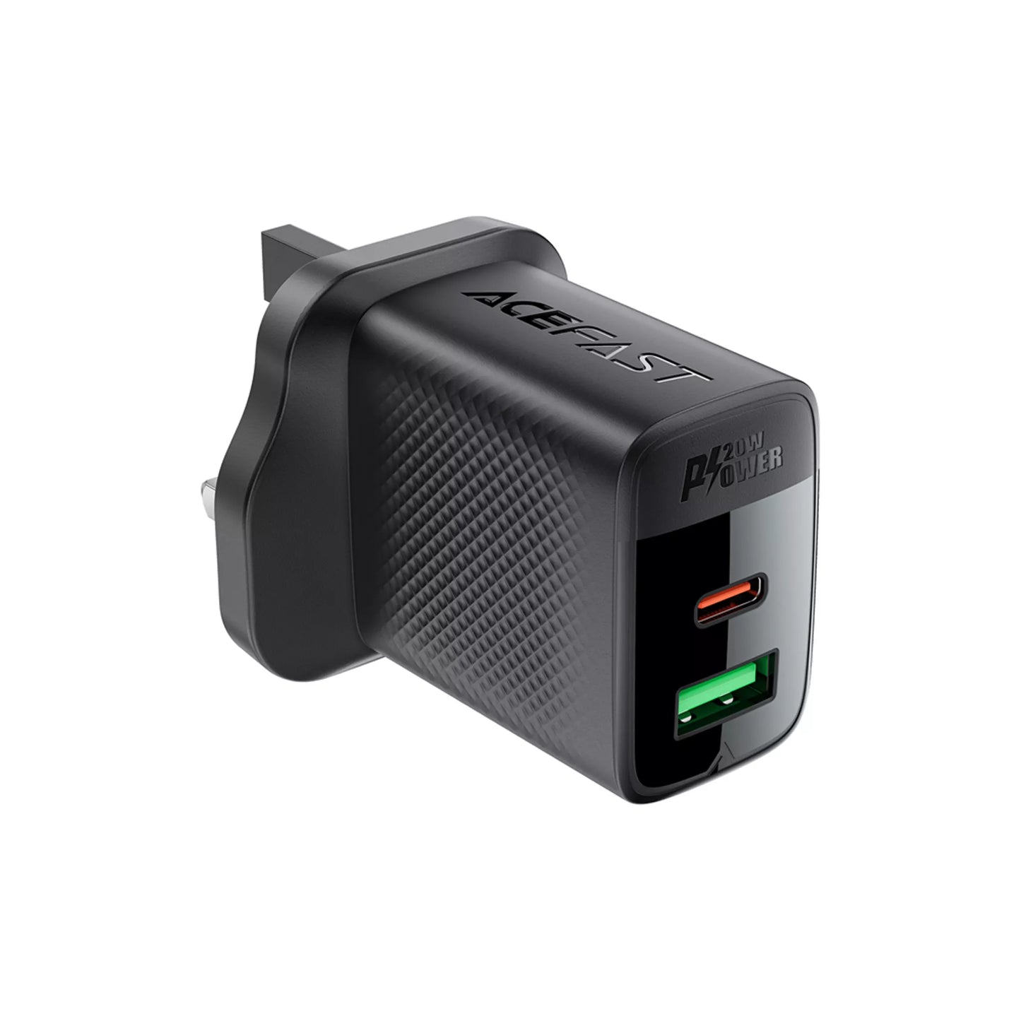 Acefast 20W GaN Usb-C & Usb 3-Pin UK Charging Plug