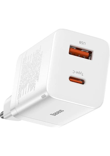 Baseus Usb+Usb-C 30W EU Plug Charger