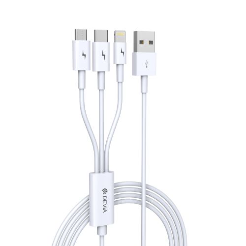 Devia 3in1 Micro, Usb-C and Lightning 1.2m Cable