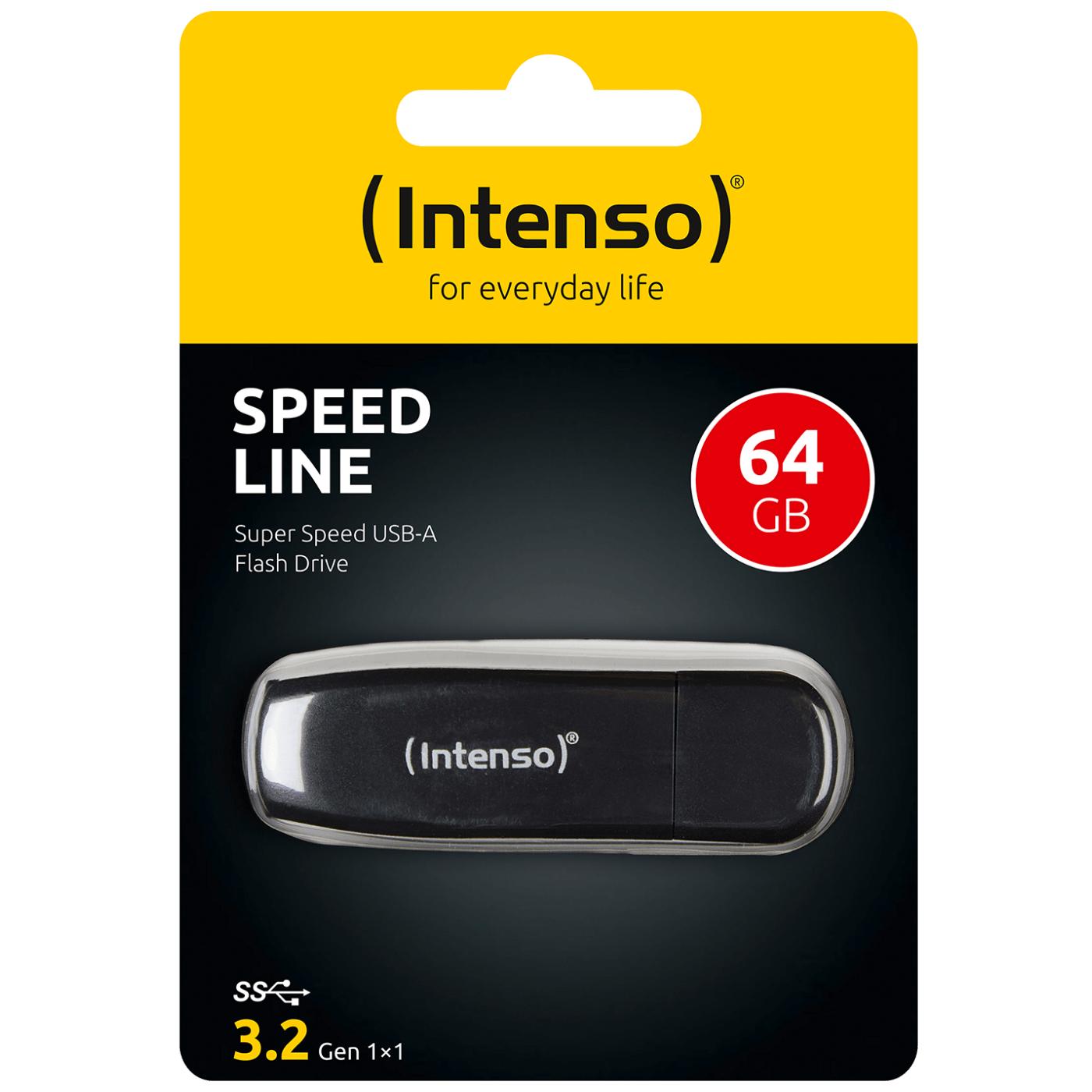 USB stick Black USB 3.0 Intenso Speed Line